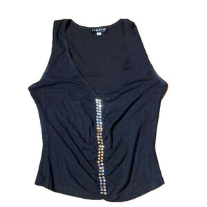 🌷 Bebe 🌷 Rhinestone Sheer Tank Top